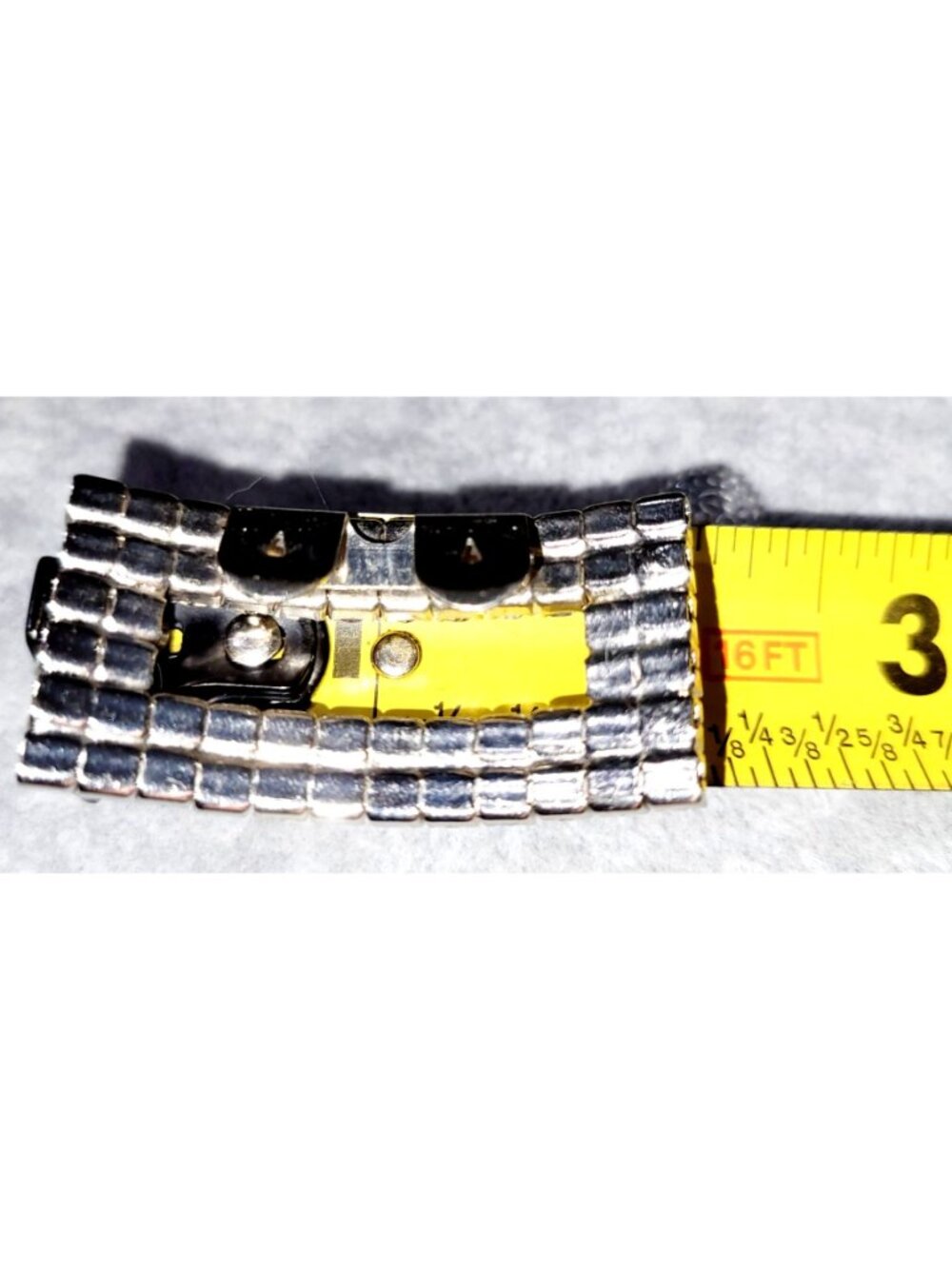 Vintage Art Deco Rhinestone Shoe Buckles Clips Rectangular Silver-Tone Hollywood - Picture 5 of 7